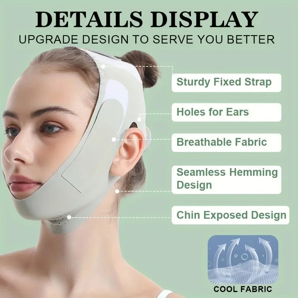 Adjustable Reusable V-shape Face Lift Band Breathable Facial Slimming Strap Doub