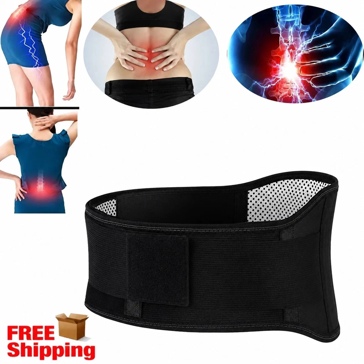 Adjustable Lumbar Support Lower Waist Back Belt Brace Pain Relief For Men Women