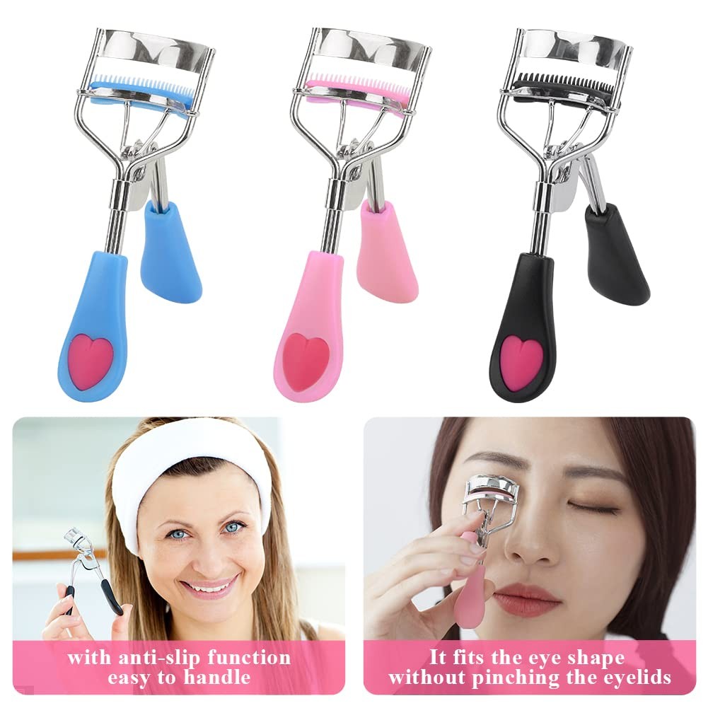 CfoPiryx 3pcs Eyelash Curler with Built in Comb, False As Picture Show