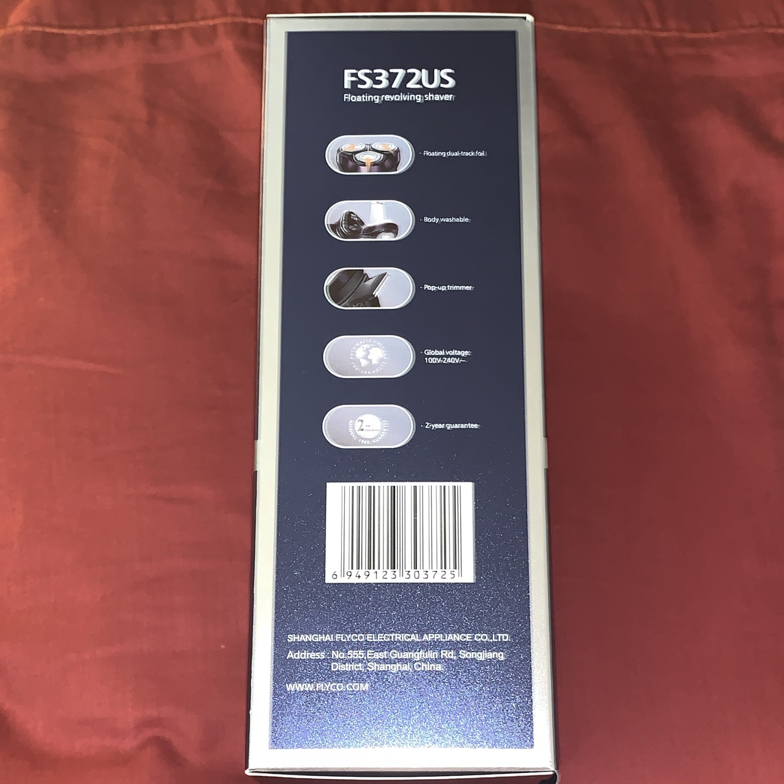 Flyco FS372US 3-Head Rotary Wet/Dry Washable Electric Facial Shaver with Trimmer