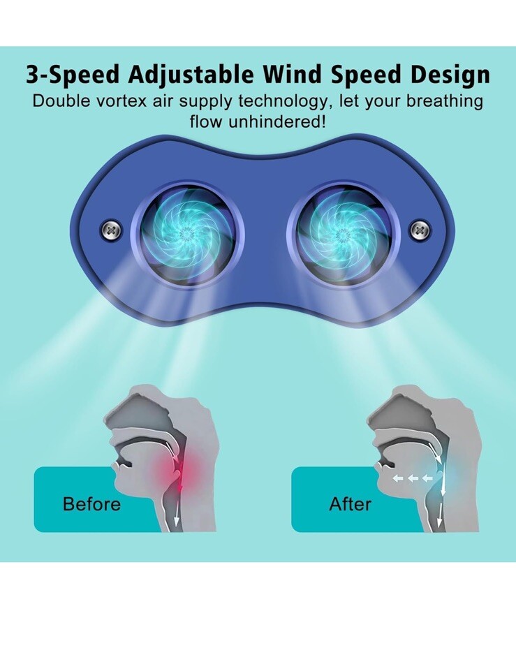 ABS Electric Stop Snoring Device Depth Sleep Anti Snore Silicone Correction Blue