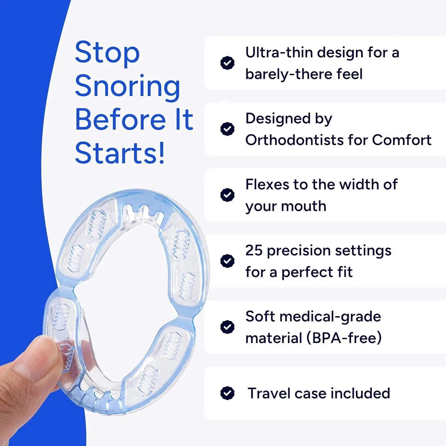QuietLab Pro Adjustable Anti-Snoring Mouthpiece – BPA-Free Medical Free shiping)