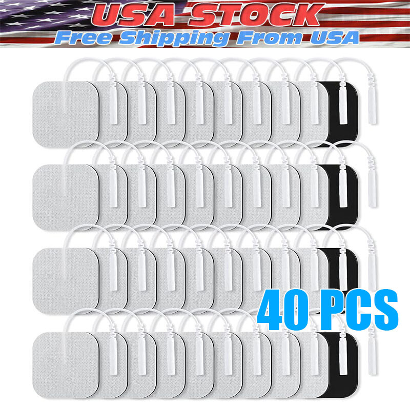 40 TENS Electrode Pads EMS Replacement Unit 7000 3000 2×2 Muscle Stimulator BULK