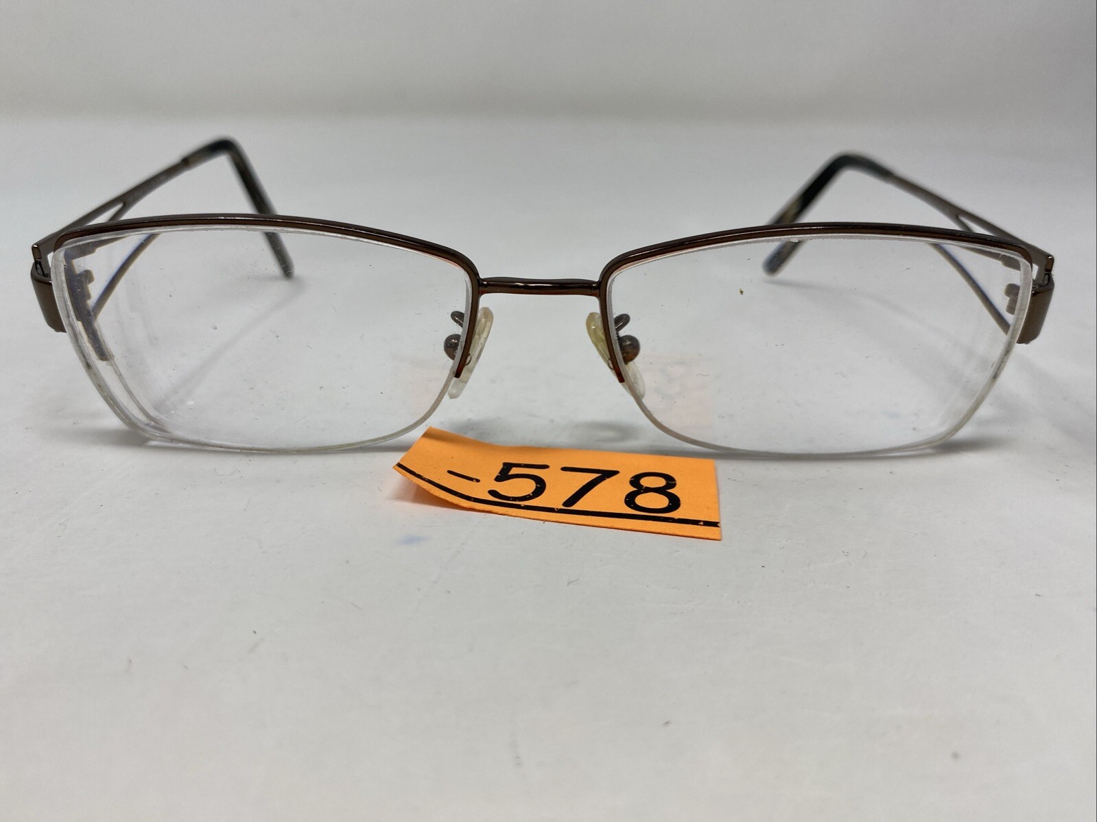 Fendi Italy F612R 210 56-18-135 Brown Metal Half Rim Eyeglasses Frame -578
