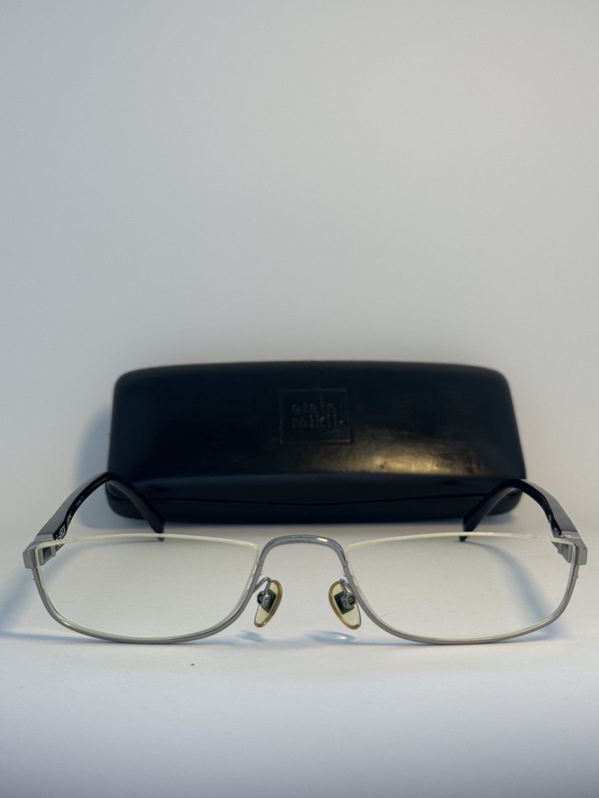 Alain Mikli P9904.09 Starck Biohalf 1 Silver Black Rectangular Eyeglasses Frames