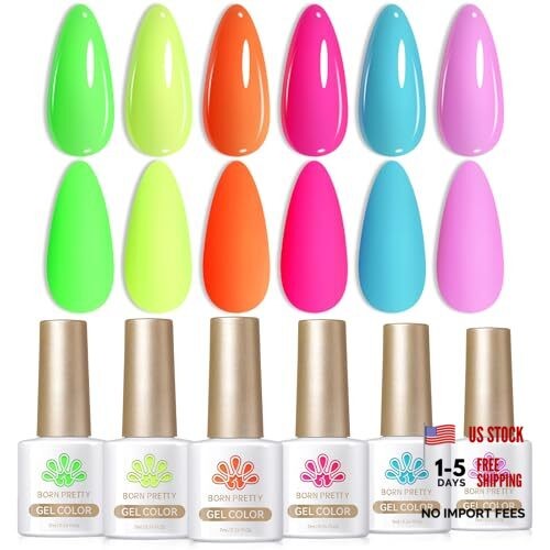 Gel Nail Polish Spring Summer Neon Fluorescent Orange Hot Pink Modern City