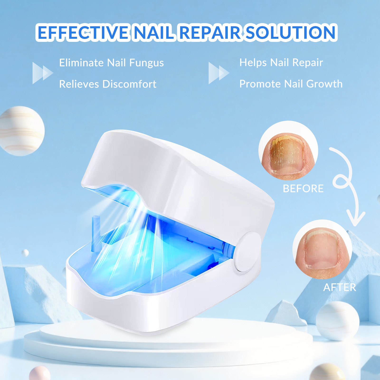 Nail Fungus Laser Physiotherapy Device 940nm 500nm for Toenail Fingernail Care