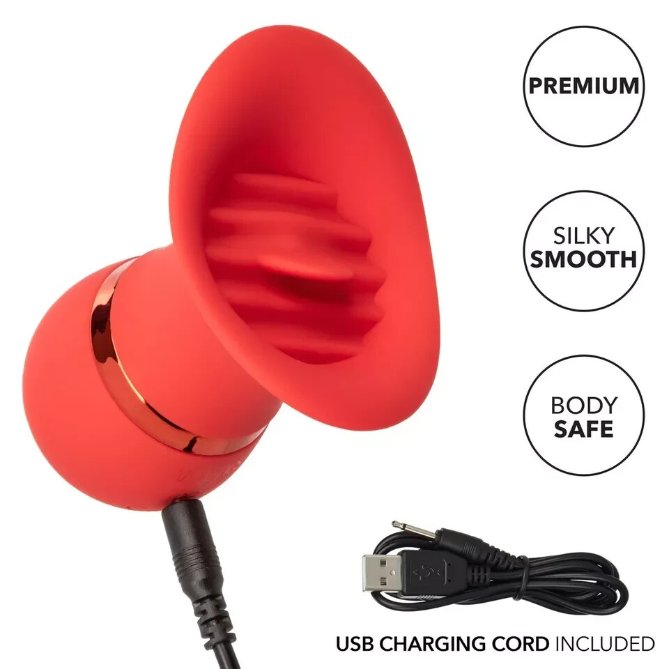 Cal Exotics French Kiss Charmer – Red Silicone USB Charging Cable Included
