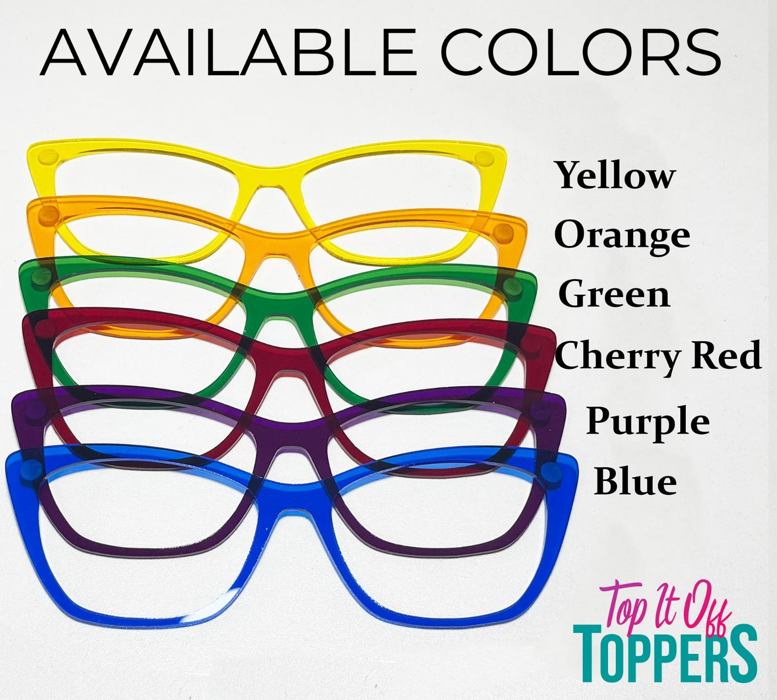 PAIR EYEWEAR COMPATIBLE BLANKS – Transparant Color Acrylic Lasered Frame Toppers