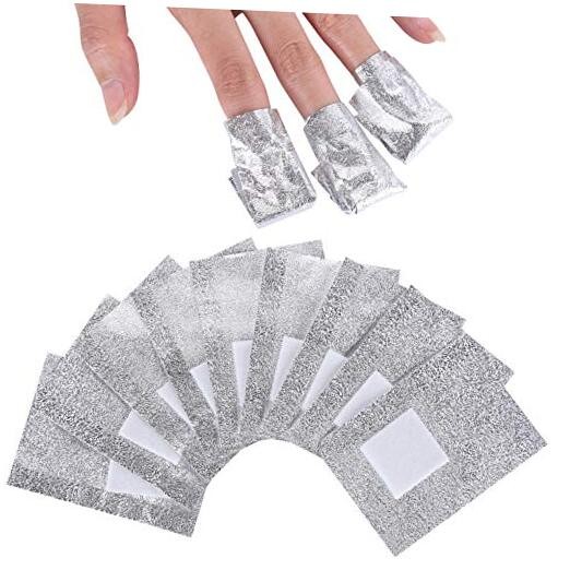 600 PCS Nail Foil Wraps, Soak off Foils with 1.22 inch Cotton Pads for Gel
