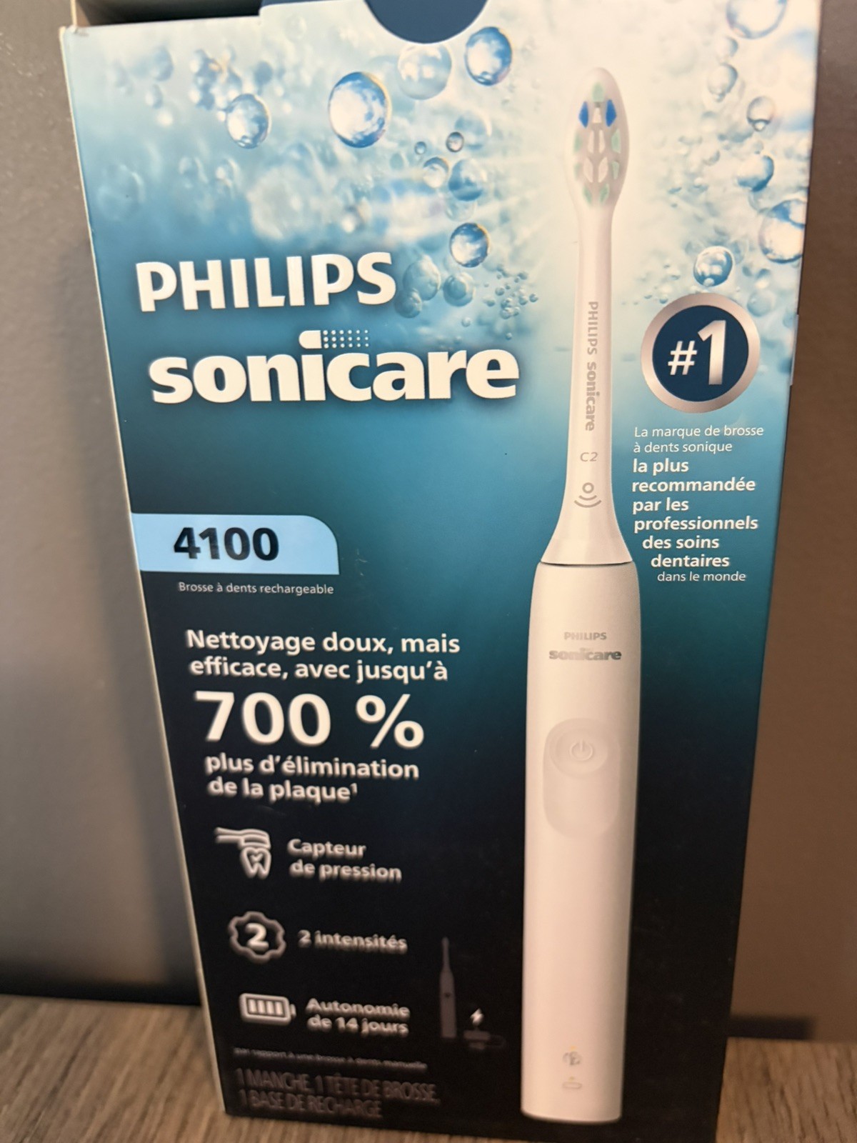 (Open Box)Philips Sonicare 4100 Electric Toothbrush White Rechargeable HX3681/23