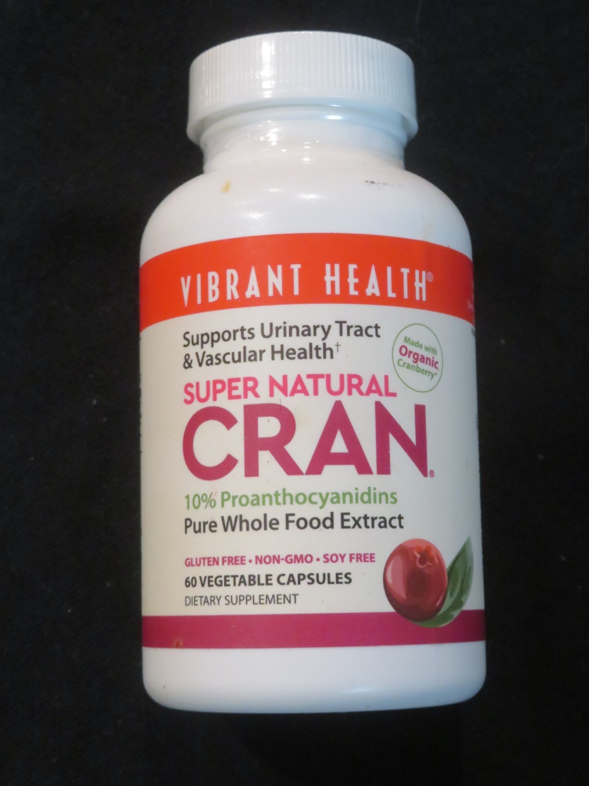 Vibrant Health Super Natural Cran 350 mg 60 Vegetable Capsules Urinary Tract