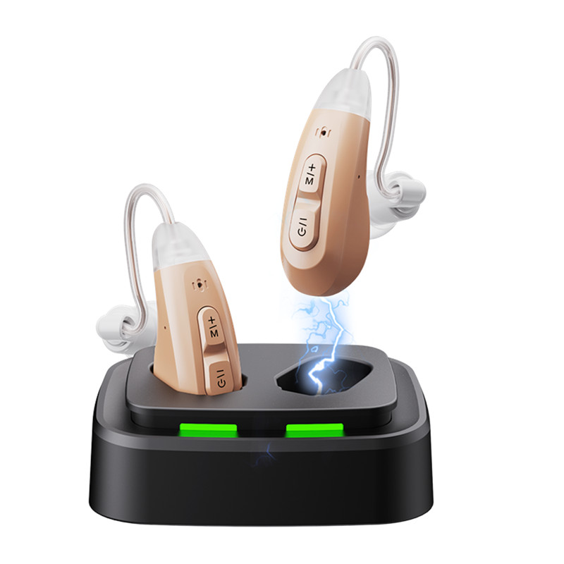 Rechargeable Elderly Ear Hearing Aids BTE Barely Visible Hearing Amplifier USA