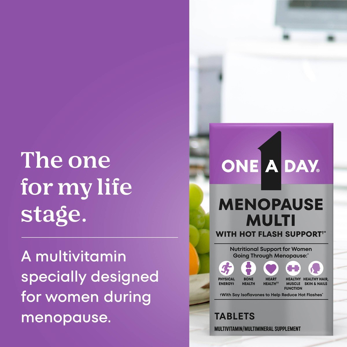 One A Day Women’s Menopause Multivitamin,with Calcium and Vitamin D Tablets-50ct
