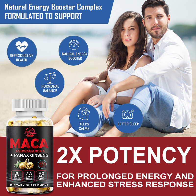 Organic Maca Root 240 Capsules 10000mg, Peruvian Maca Extract for Men & Women