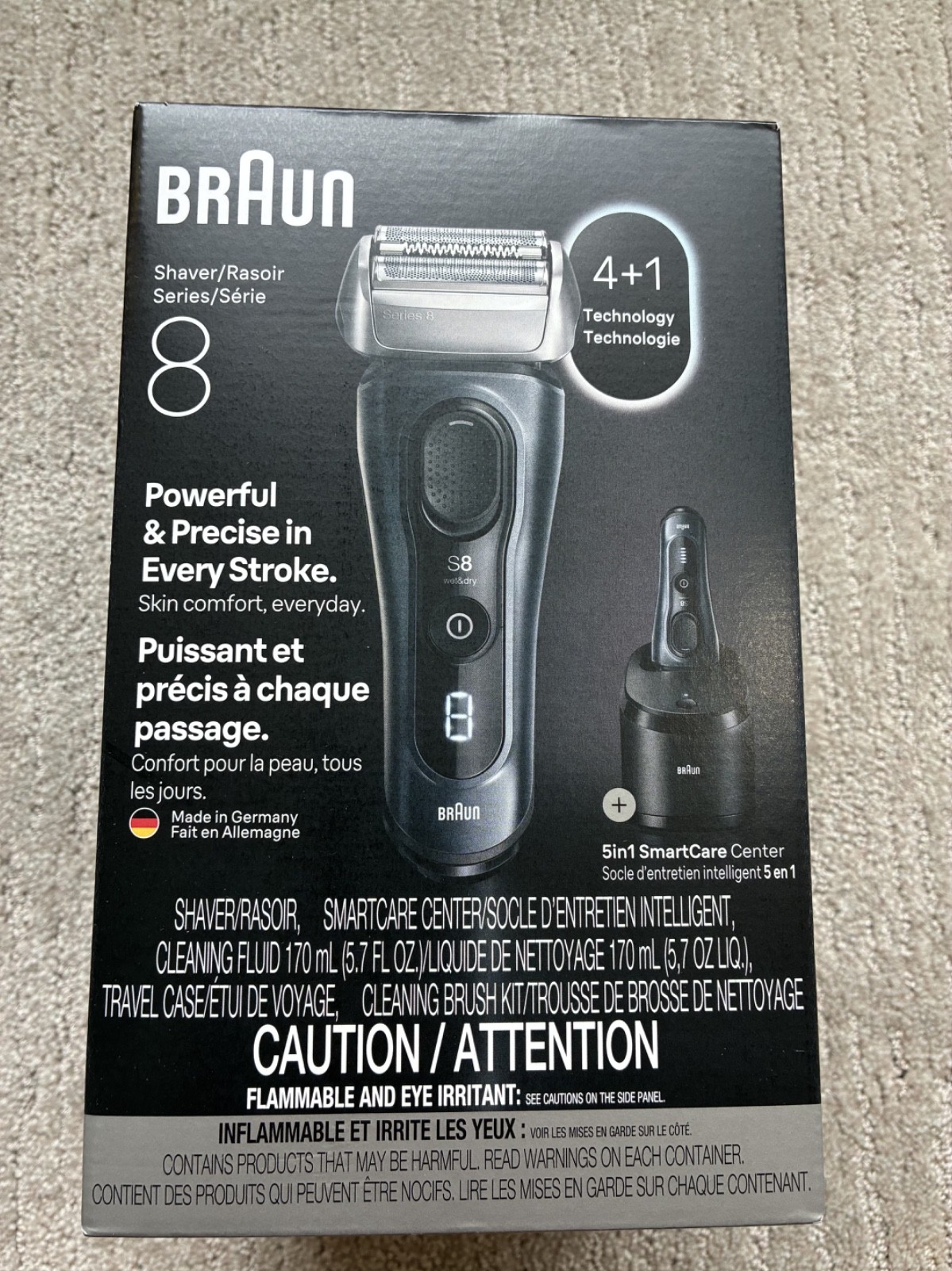 Braun Series 8 Electric Shaver, Wet & Dry Foil Razor, 4+1 Tech, 5-in-1 SmartCare