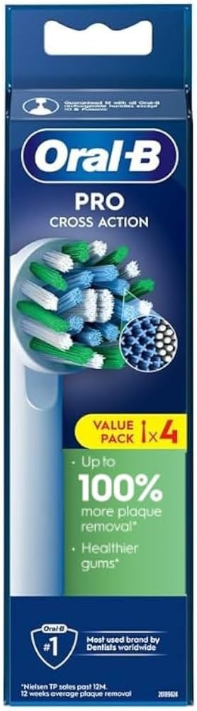 Oral-B Pro Cross Action Replacement Toothbrush Head 4 count Brand new!