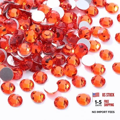 Hyacinth Flatback Rhinestones, Glass Rhinestones for SS20/1440PCS 17-Orange