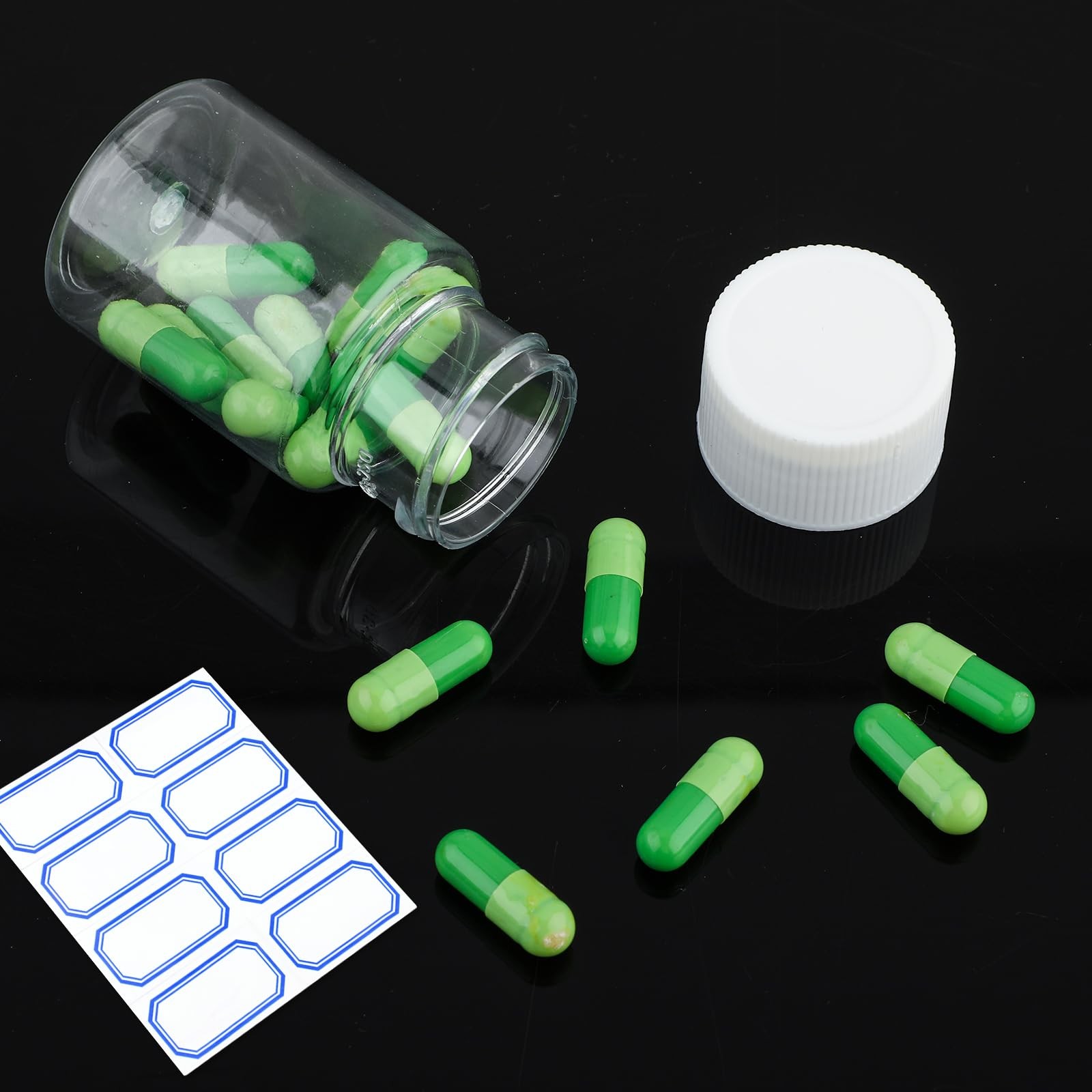 WLLHYF 4Pcs Clear Pill Bottle, 80ml Empty Clear Plastic Pill Bottles Medicine…