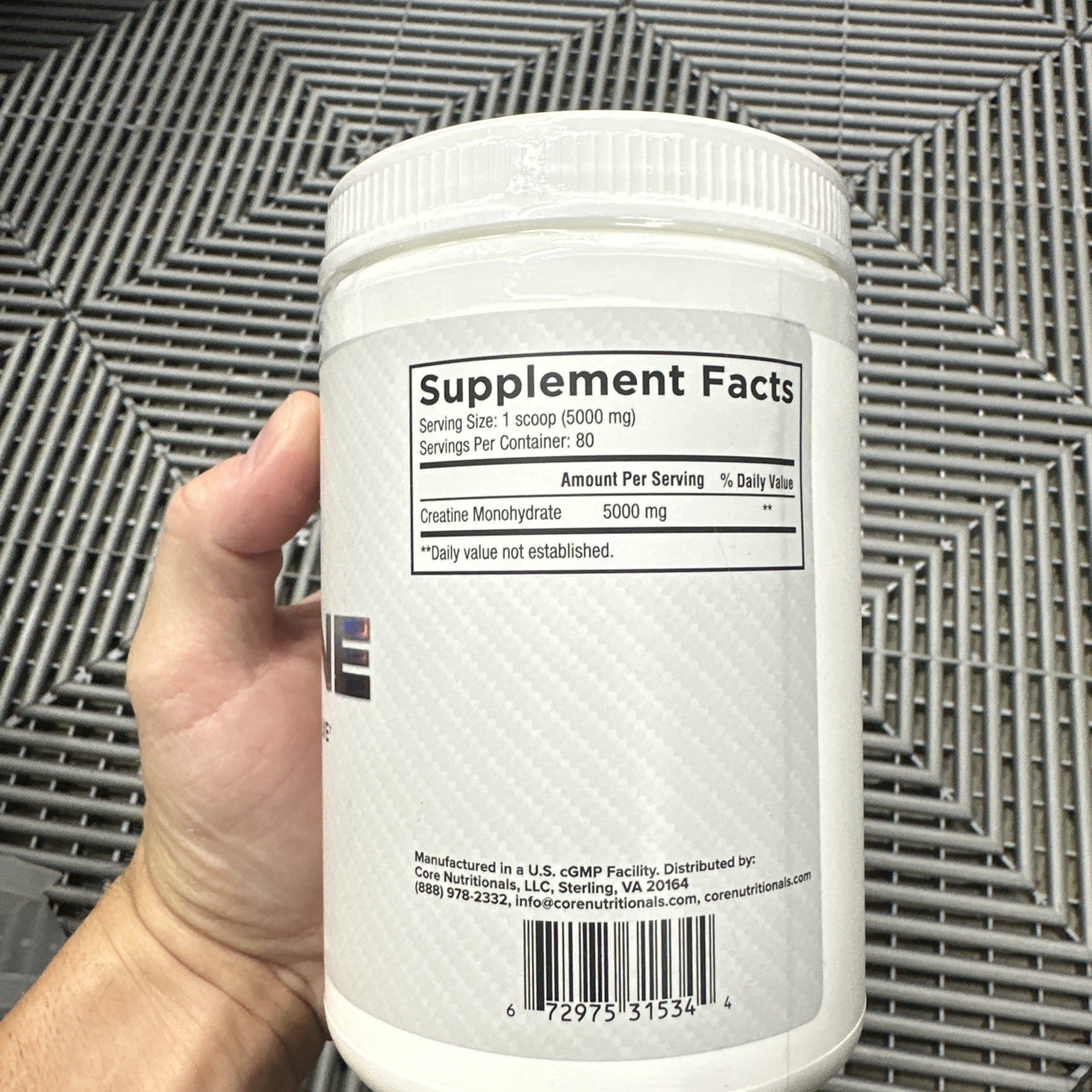 Core Nutritionals Creatine Increases Strength and Muscle Growth, 5000 mg 80 Serv