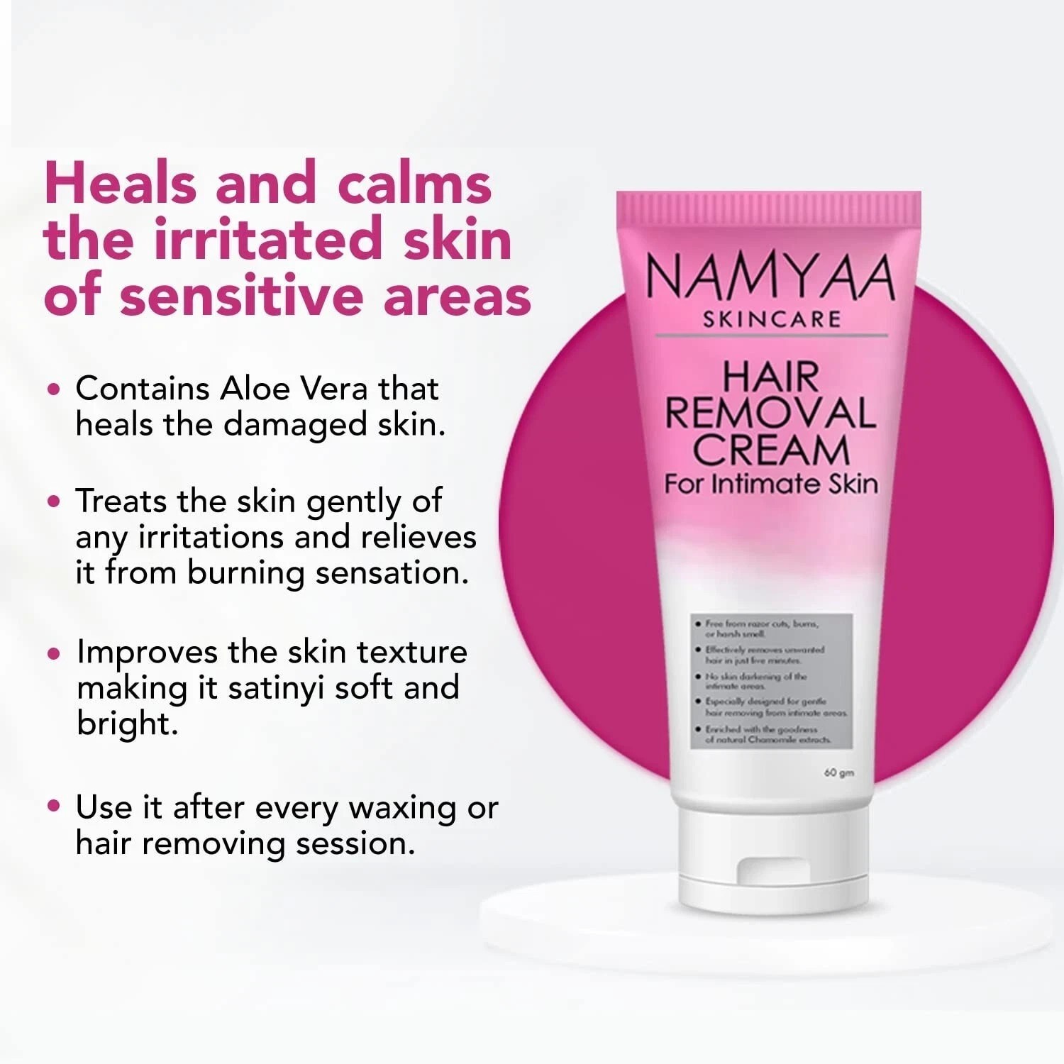 2X Namyaa Hair Removal Cream for Intimate Skin women 60gm/ Vitamin C 30gm