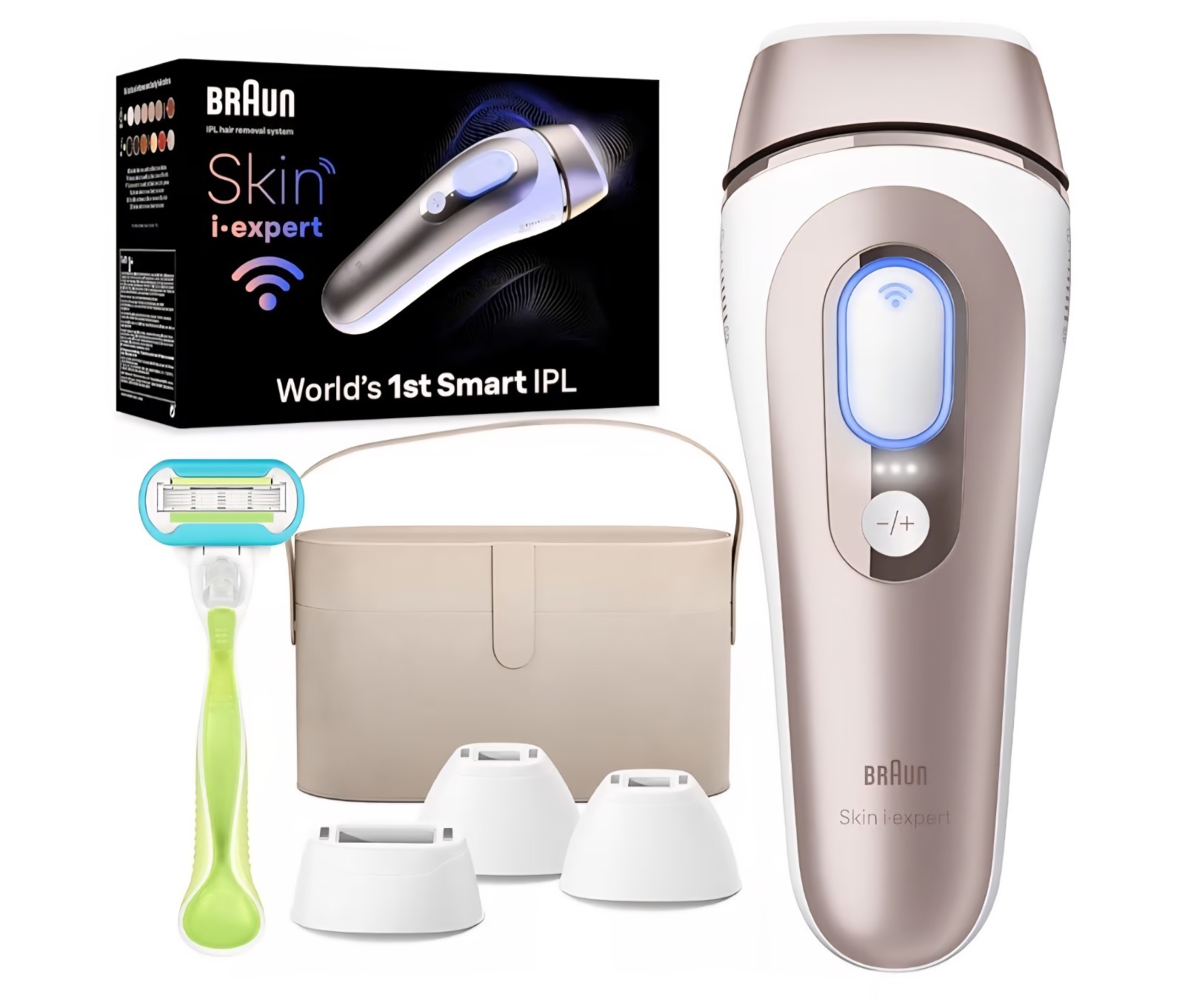 Braun Skin i·expert Smart IPL Hair Removal System Smart 4 Heads Vanity Case 6036