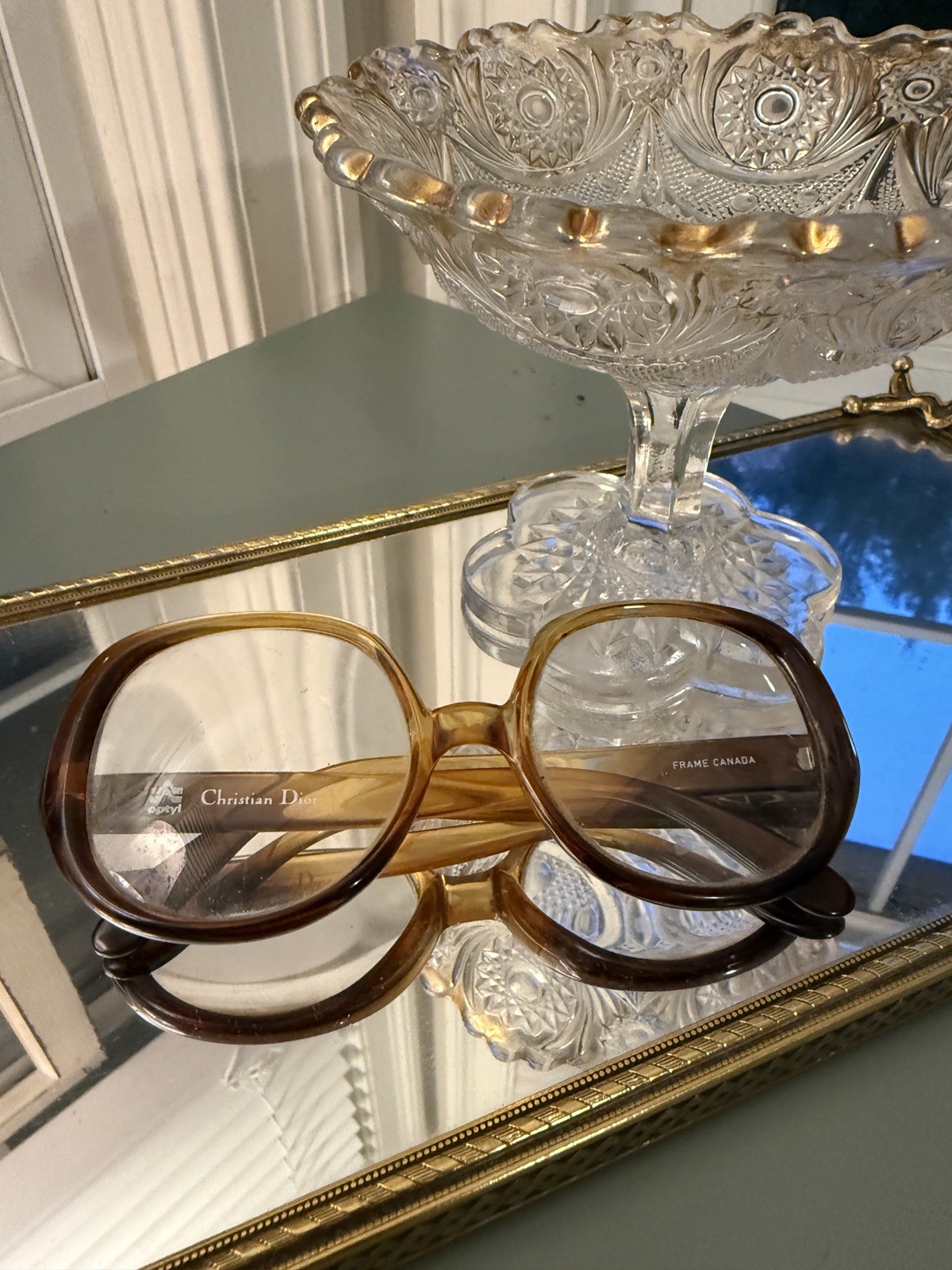 VINTAGE CHRISTIAN DIOR CD OPTYL AMBER EYE GLASSES 648 5 1/4 54 18 – 135 GERMANY
