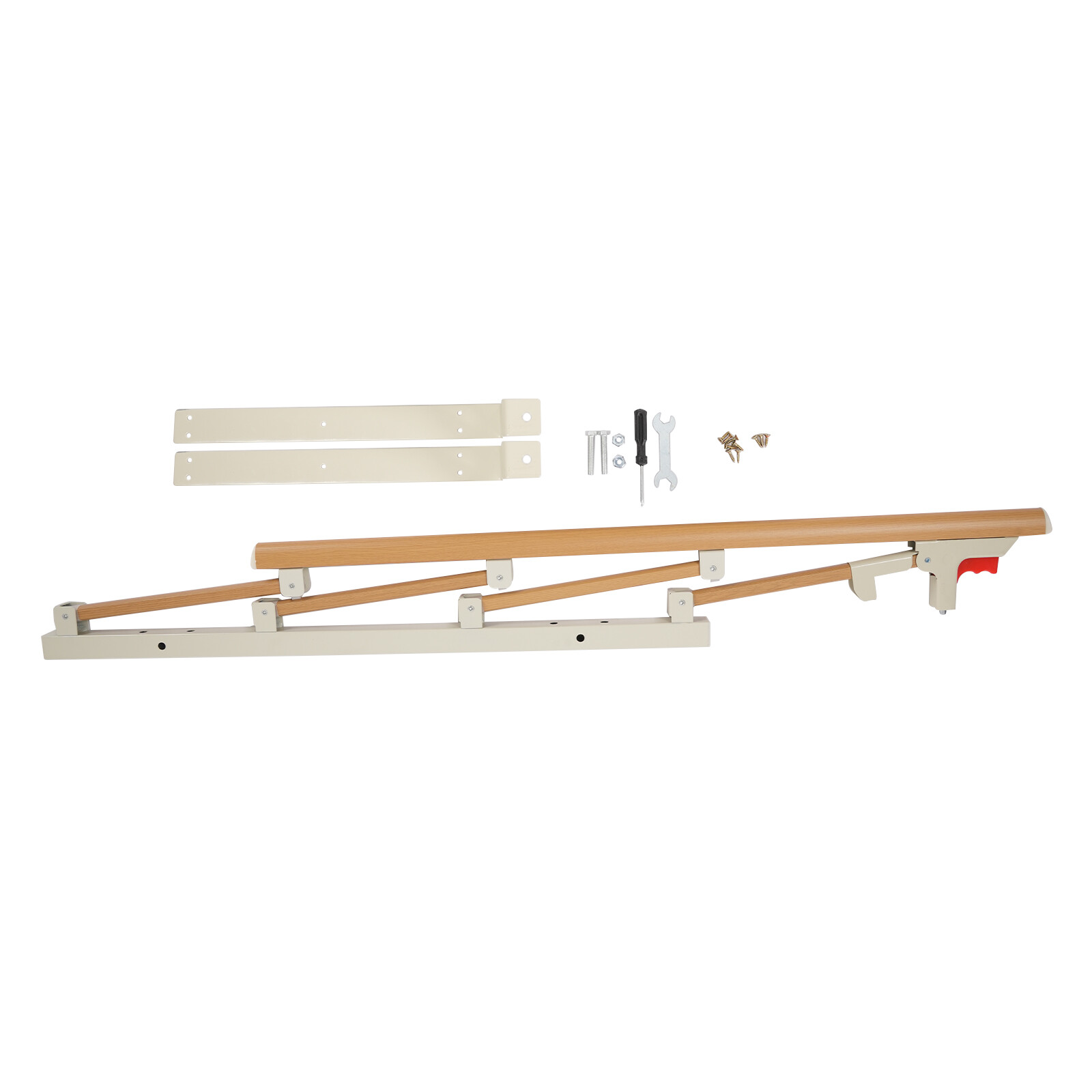 Foldable Bed Rail Aluminum Woodgrain 90 × 40 cm Fits 5-30 cm Mattresses