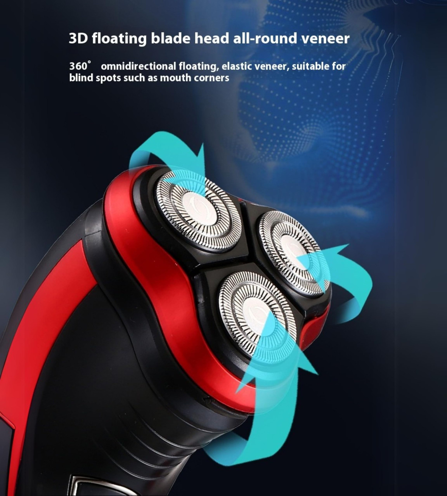 Men’s Razor Rotary Waterproof Electric Shaver Pop-Up Trimmer Wet Dry Cordless US