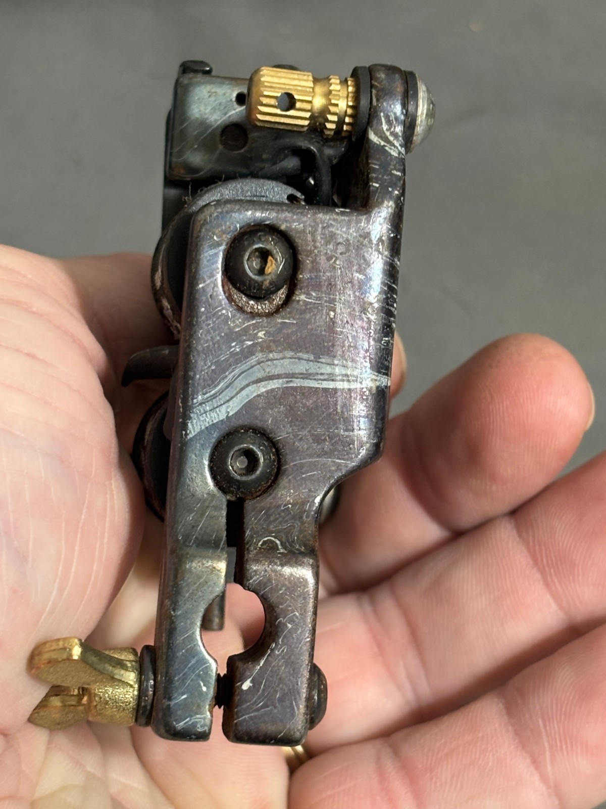 Vintage UNKNOWN Unbranded COIL TATTOO MACHINE Ornate wraps MARBLE METAL