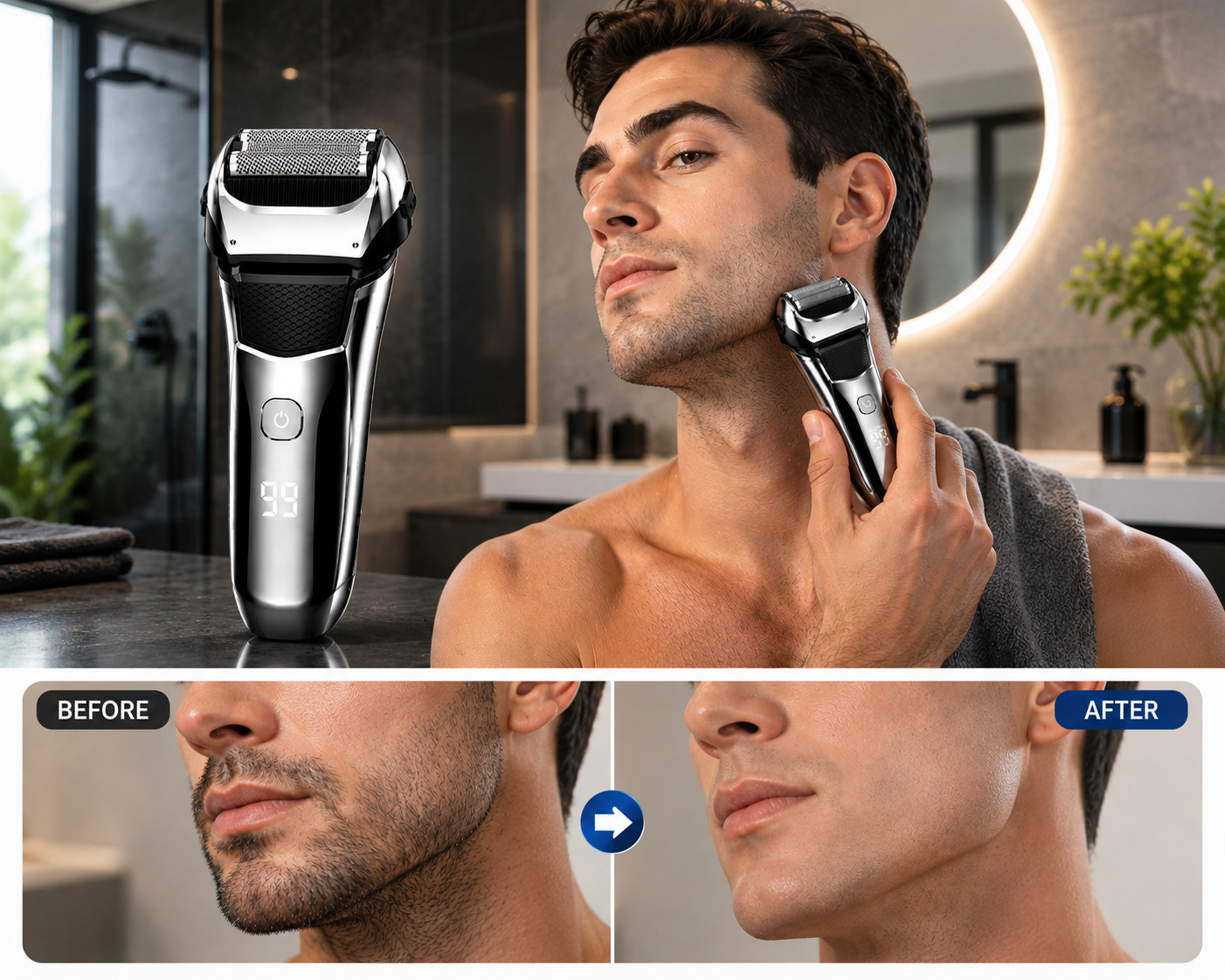Electric Razor for Men,Shavers for Men Electric Razor Wet Dry