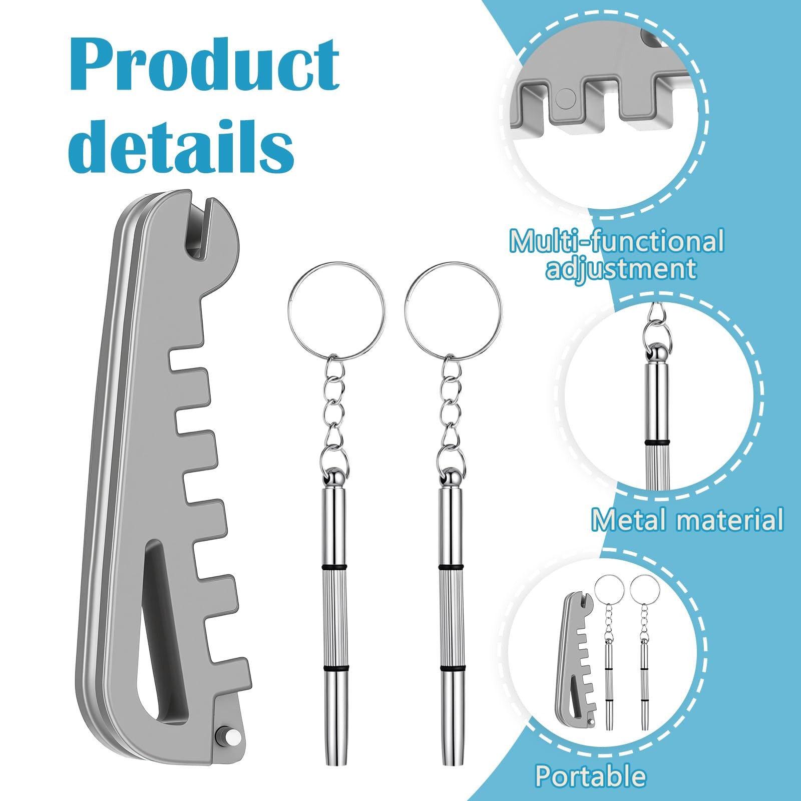 1PCS Eyeglass Frame Adjustment Tool with 2PCS 3-in-1 Screwdriver Kit, Eyeglas…