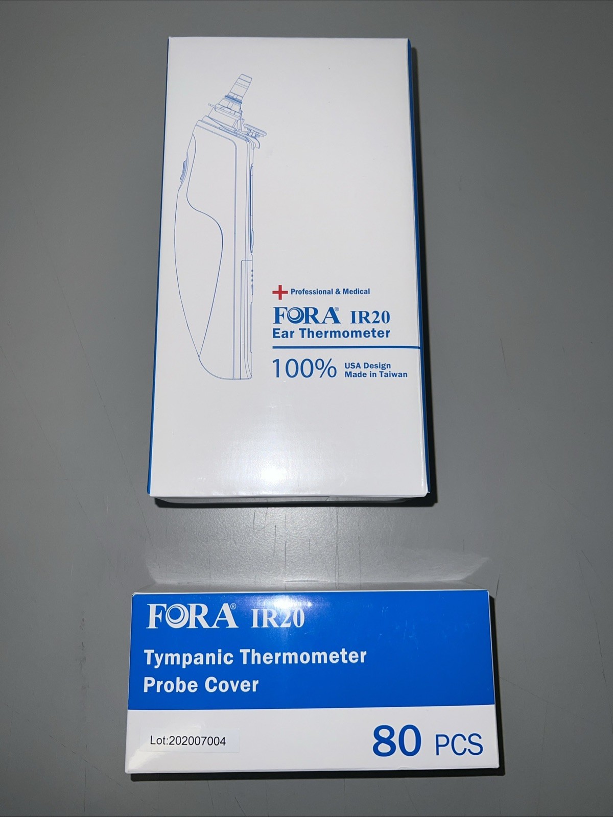 NEW FORA IR20 Tympanic Ear Thermometer Medical Grade + 80 Covers, Bluetooth.