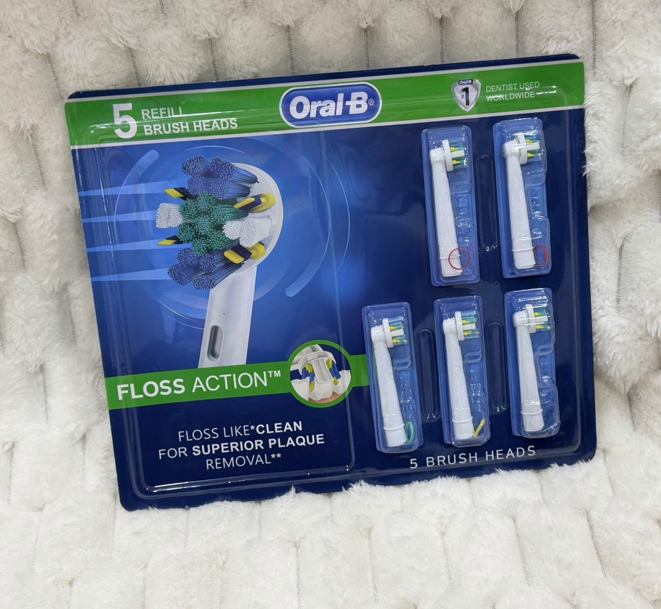 Oral-B Floss Action Rotating Replacement Brush Heads EB25 5-Pack White