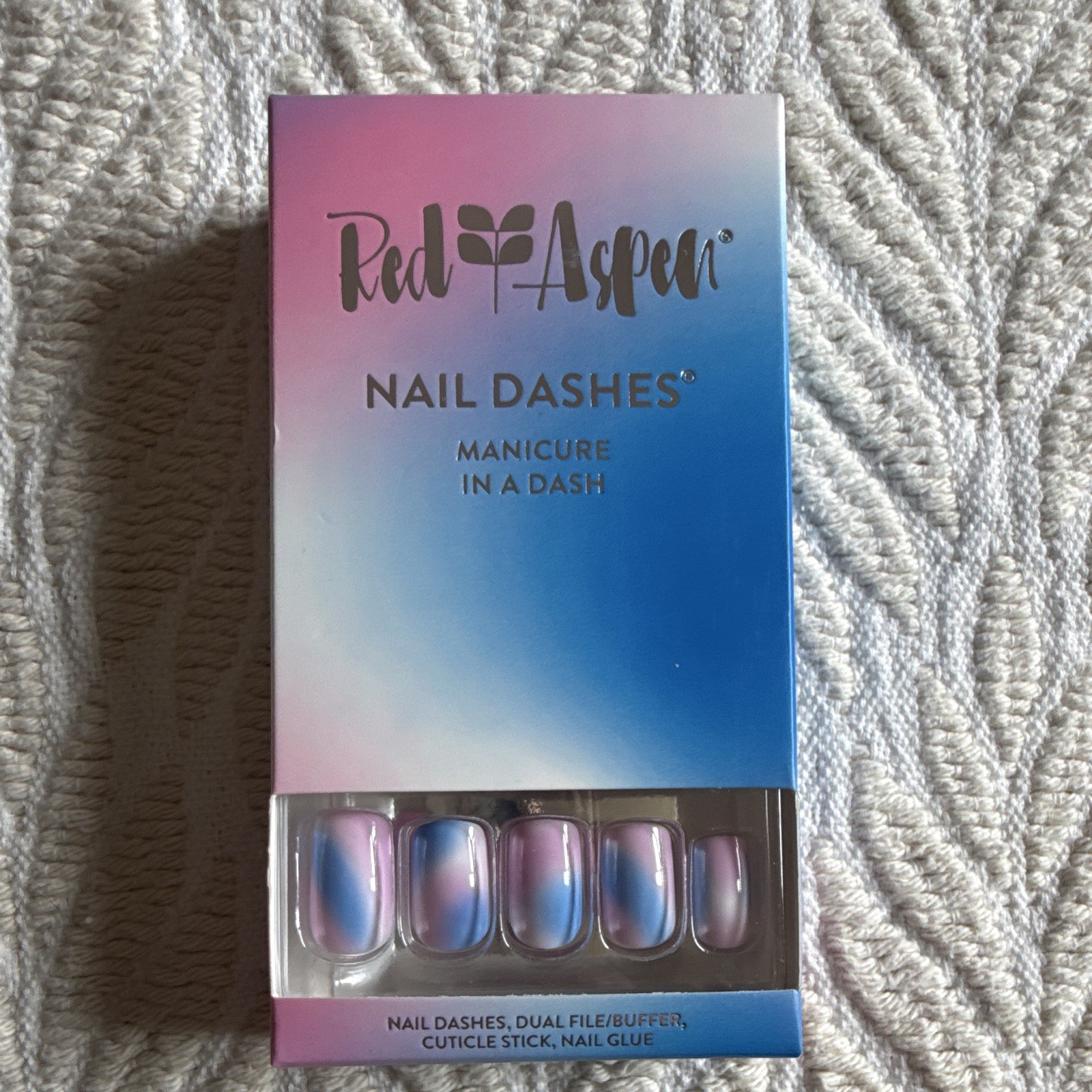 3 Red Aspen Nail Dashes Press-On Nails Lot 3 tie-dye, white, pink polka dot