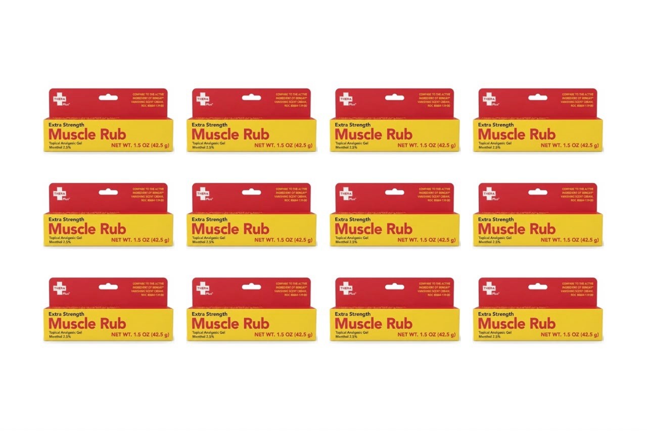 Thera Plus Extra Strength Muscle Rub Gel 1.5oz 12-Pack Fast Relief Joint Pain