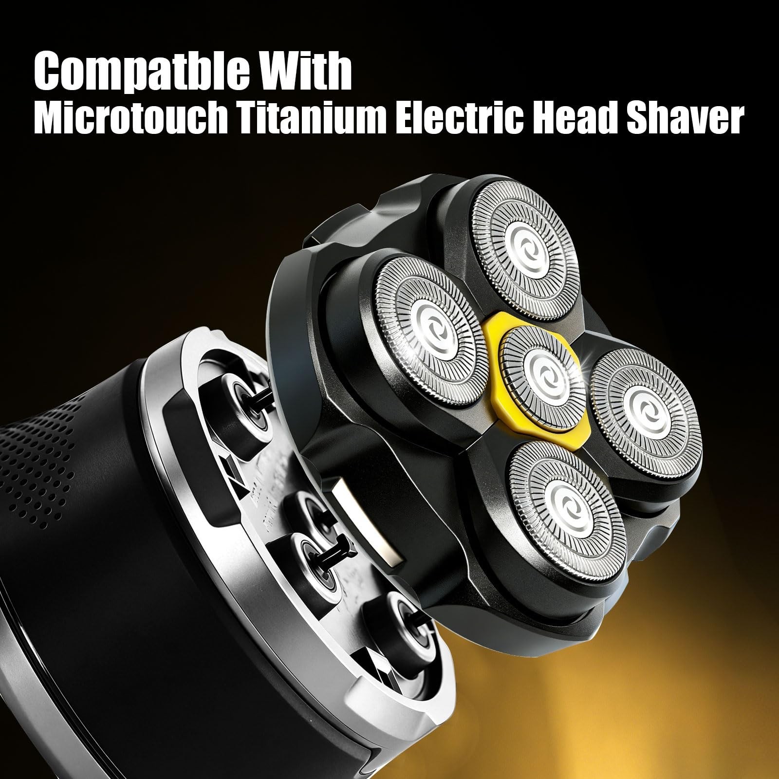 Replacement Heads for 5 Head Shaver – 3 Count, Wet/Dry Shaving for Bald Men