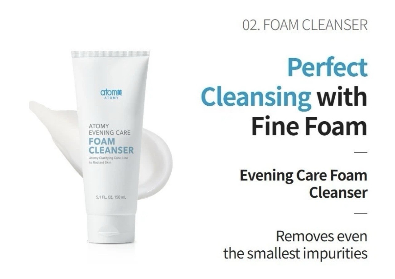 Atomy Evening Care 4-Pc Face Set: Deep & Foam Cleanser, Peeling Gel, Mask