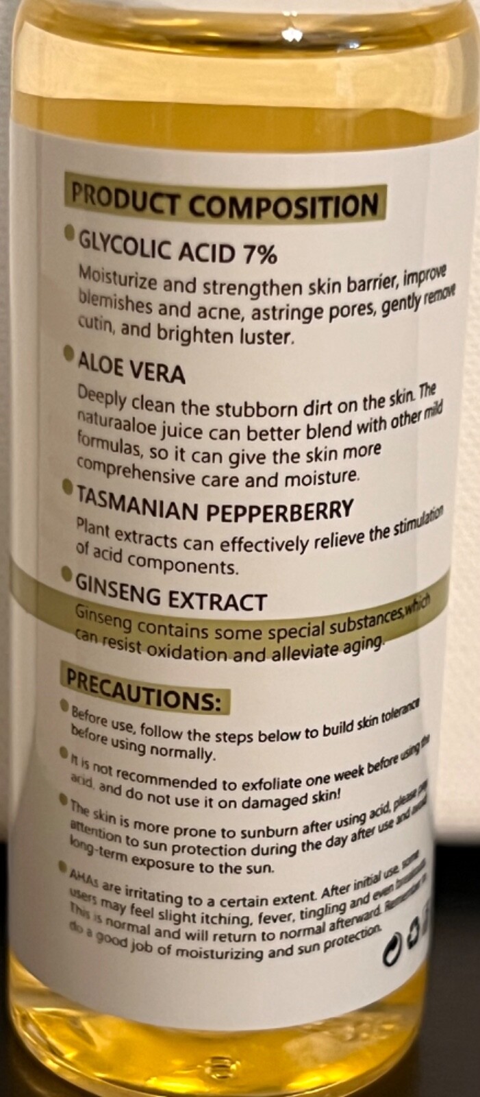 Glycolic Acid 7% Toning Solution Reverses Skin Aging 3.38 oz (100ml) Free Ship