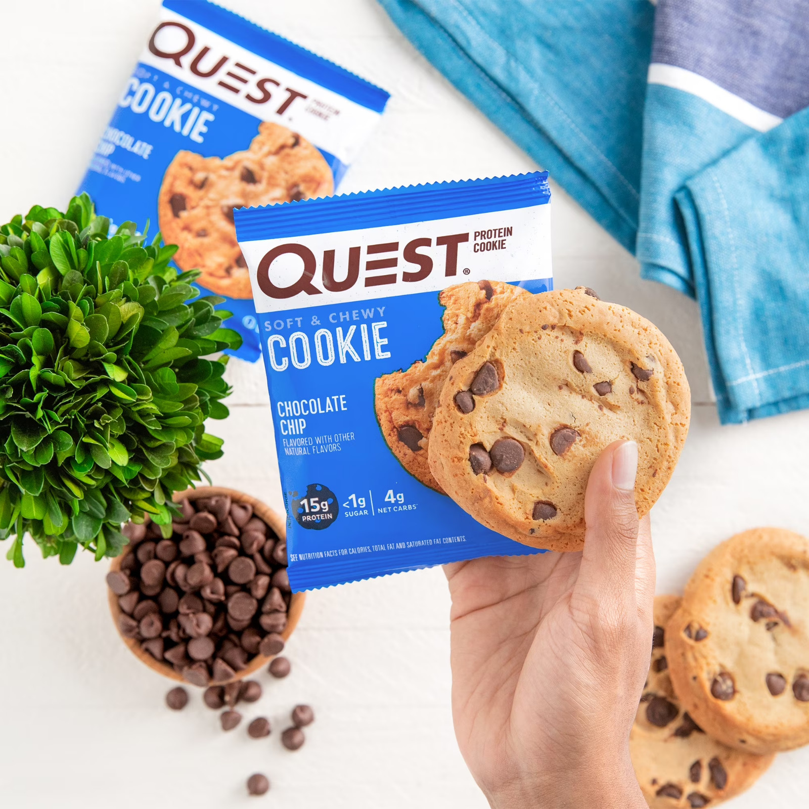 Quest Soft & Chewy Protein Cookie, High Protein, Chocolate Chip, 4 Count