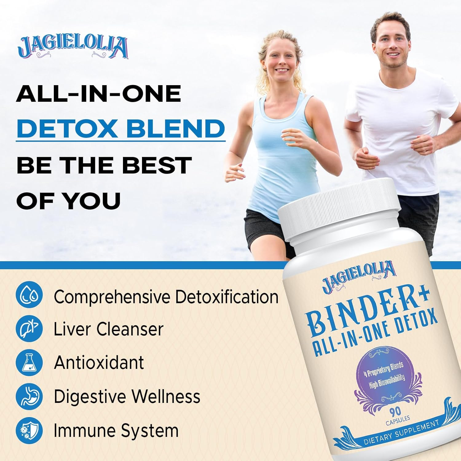 All-In-One Detox Binder Supplement 1500 MG – High Bioavailability, Liver Gut Det