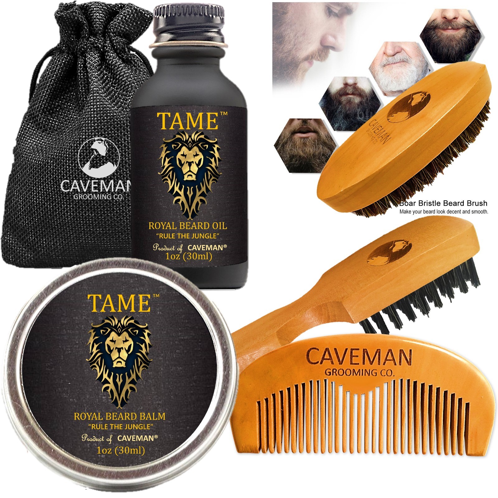 Beard Growth Kit for Men – Grooms Beard Mustache boosts hair growth Beard Oil