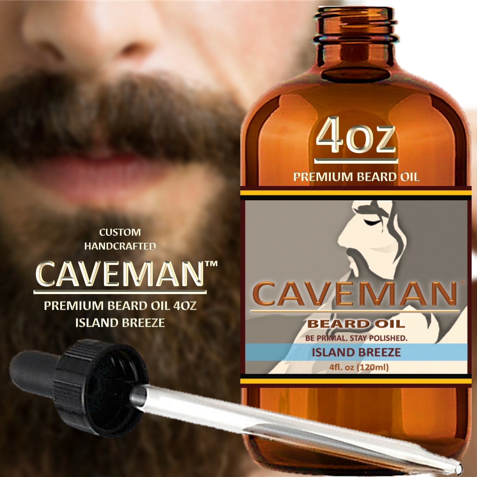 4oz Caveman™ Beard Taming Men Mustache Barber Grooming Style Growth Oil 14 Scent