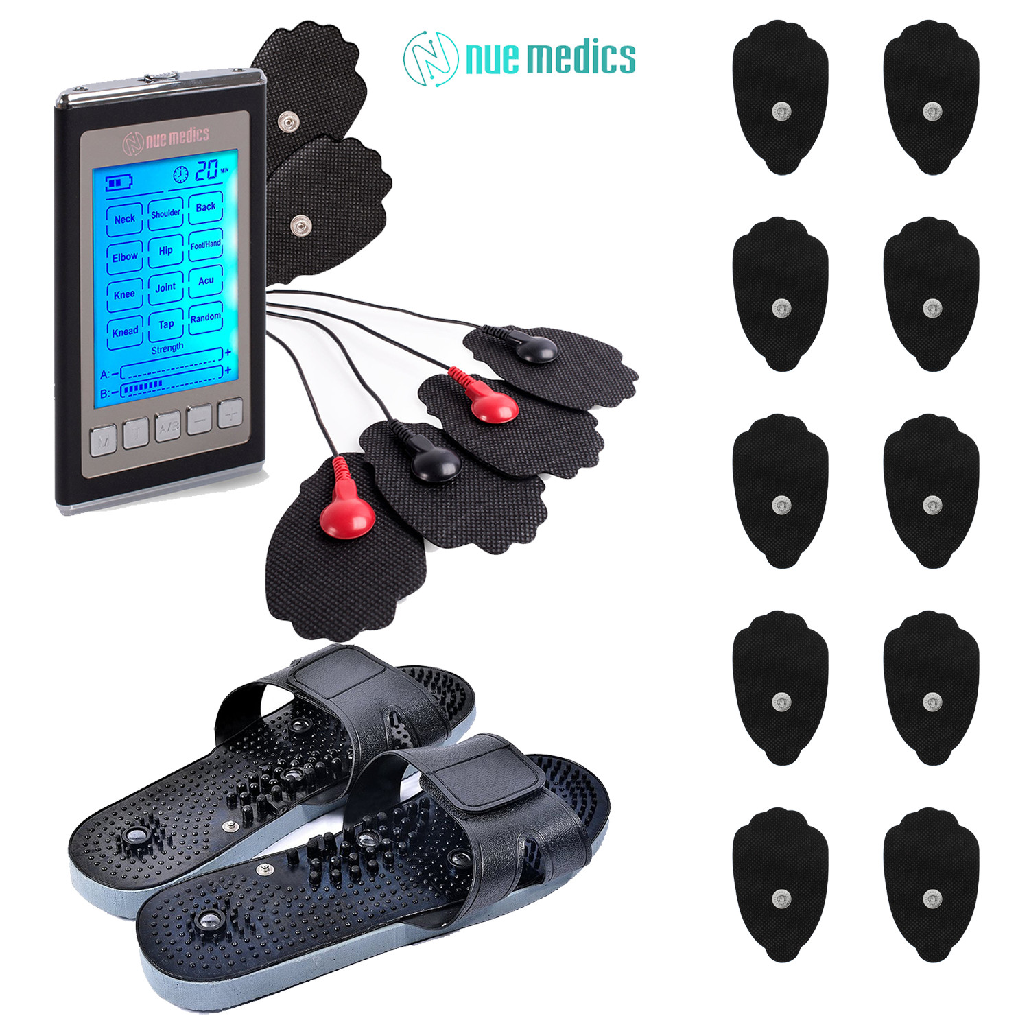 Tens Unit Muscle Stimulator Massager Electrotherapy Pain Relief Device Combo