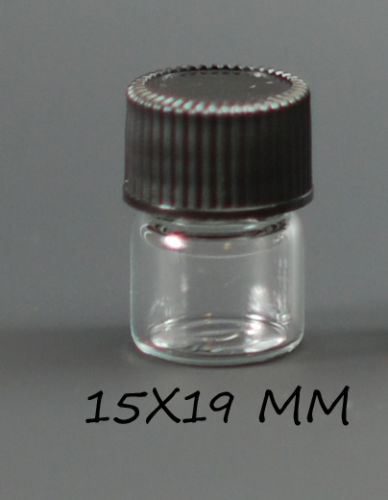 144 Pcs Clear 1/4 Dram Glass Vials with Screw caps [15mm X 19mm]