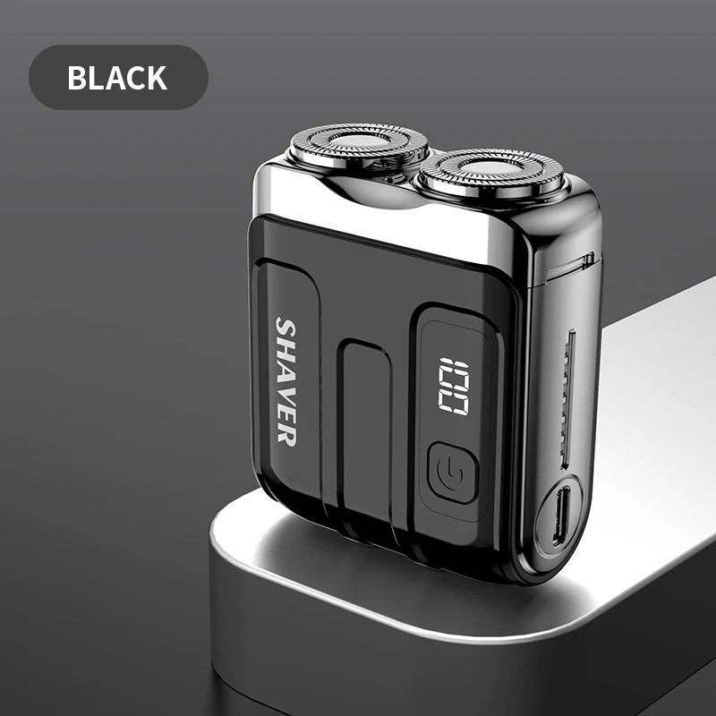 Mini Electric Smart Shaver – Dual Blade, Digital Display, Rechargeable Beard