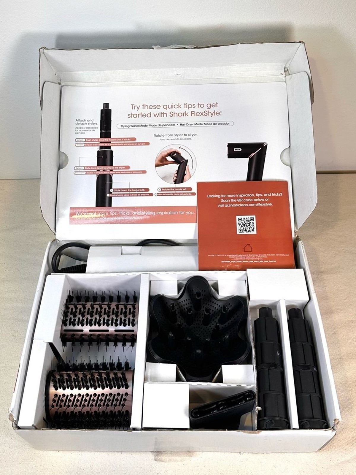 Shark FlexStyle Hair Multi Styler Black and Rose Gold 6 Attachment Bundle