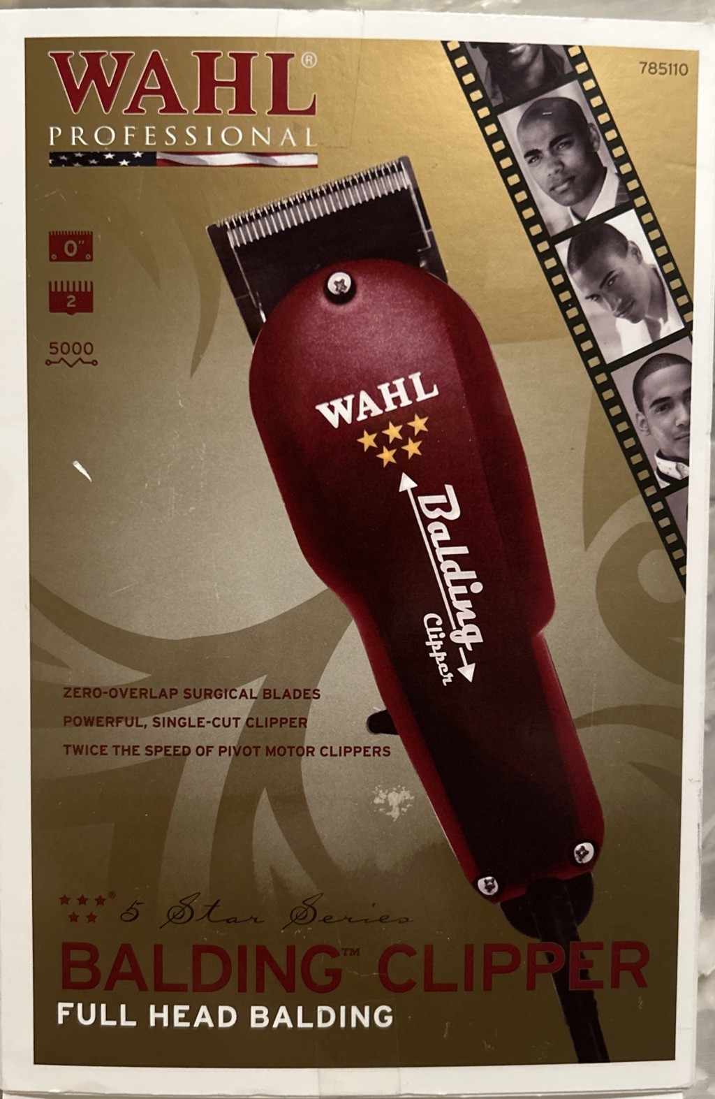 New. Wahl 8110 Professional 5-Star Balding Clipper – Red
