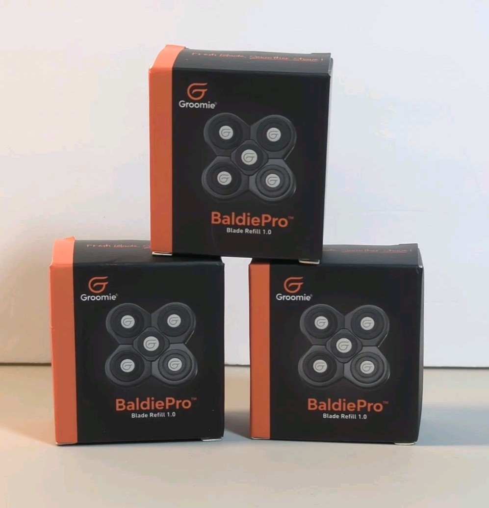 Lot of 3 Groomie BaldiePro Blade Refill 1.0 Replacement Head New Sealed