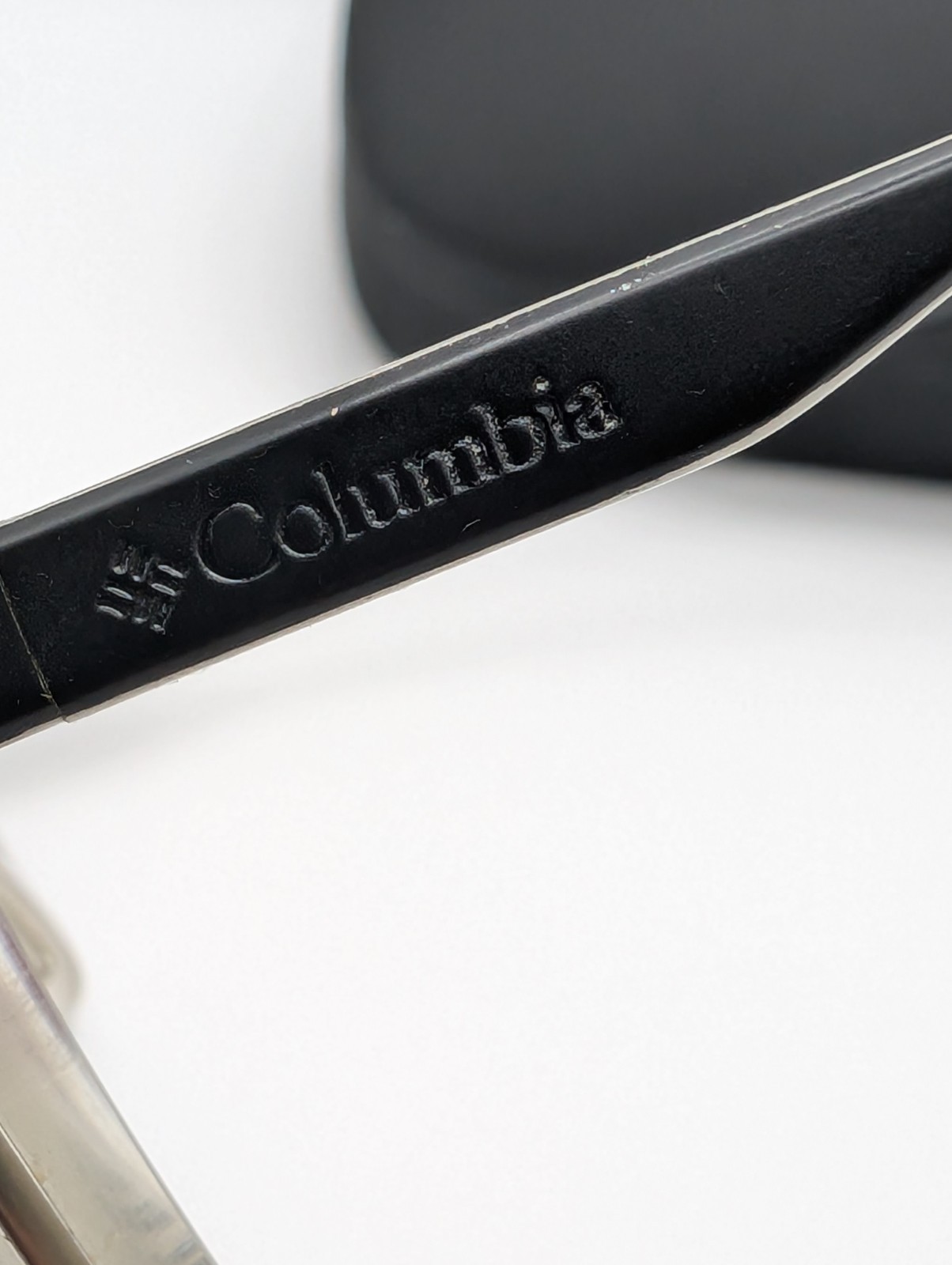 Columbia Eyeglass Frames Matte Black Silver Rectangle w/ Case USED Frame Only